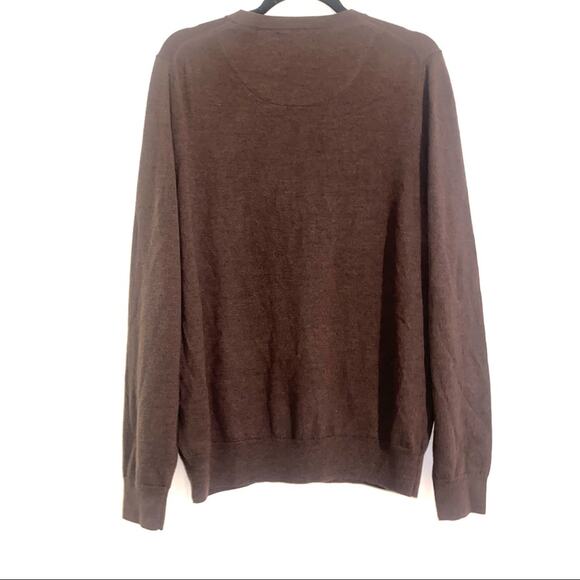 Nordstrom V Neck Merino Wool Brown Sweater L - Picture 2 of 5